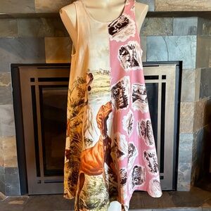 Anthropologie Maeve Keiko Novelty Mini Dog Trapeze Swing Dress M NWT